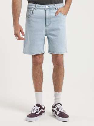 Colt Relaxed Denim Shorts in Bleach Blue