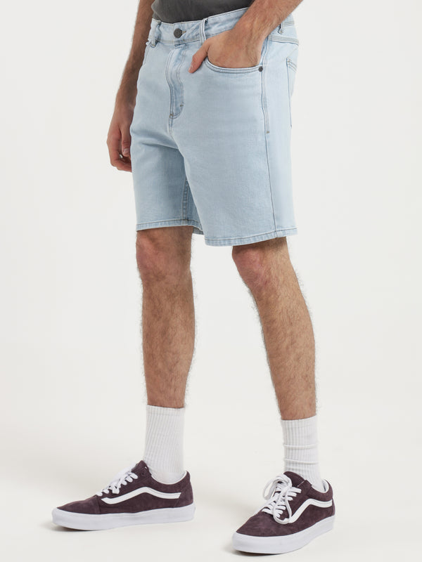 Colt Relaxed Denim Shorts in Bleach Blue - Glue Store
