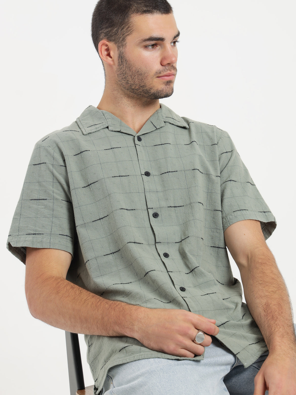 Enlightenment Bowling Shirt in Sea Glass
