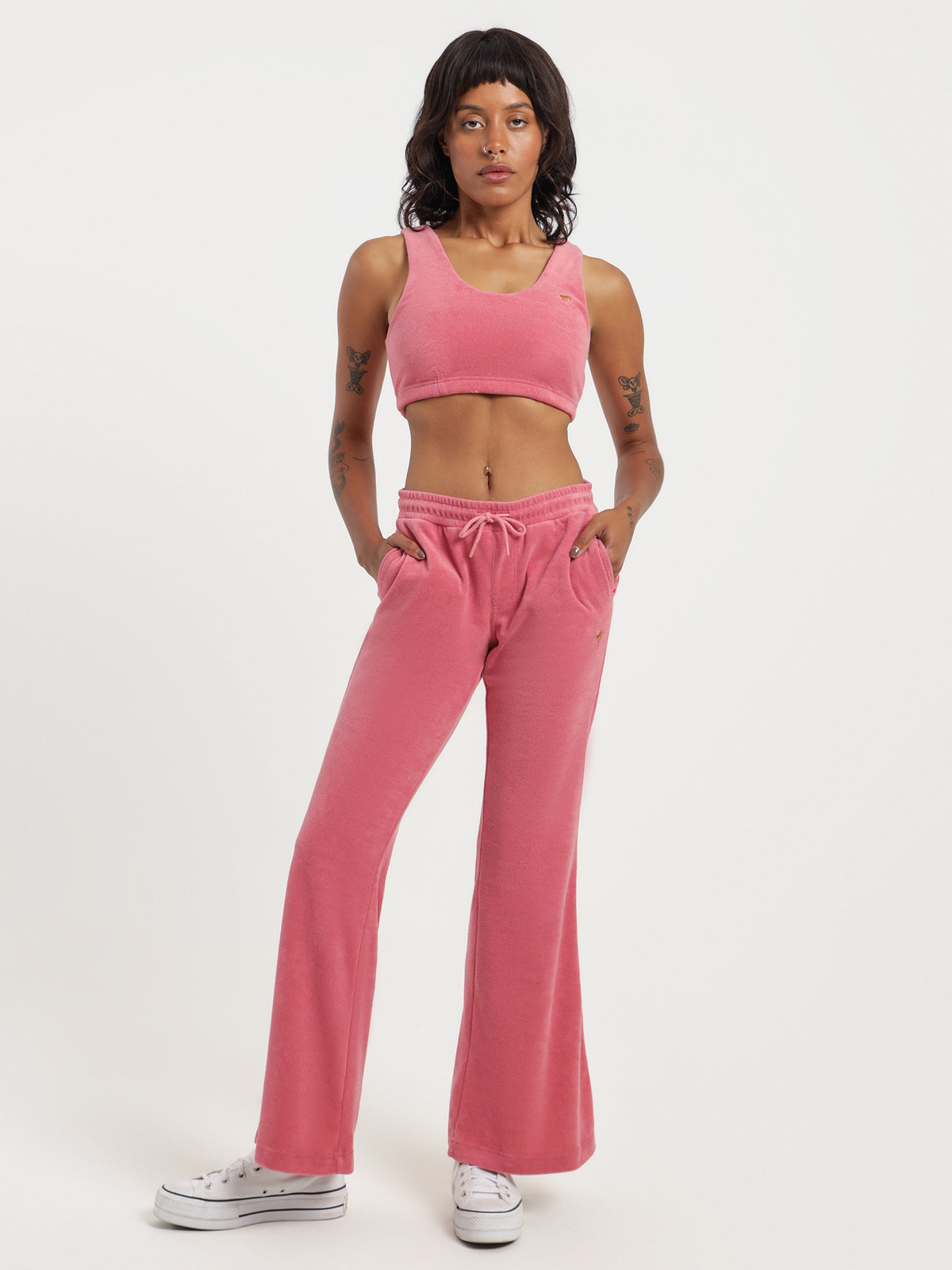 Paloma Terry Crop Bralette in Pink Lemonade