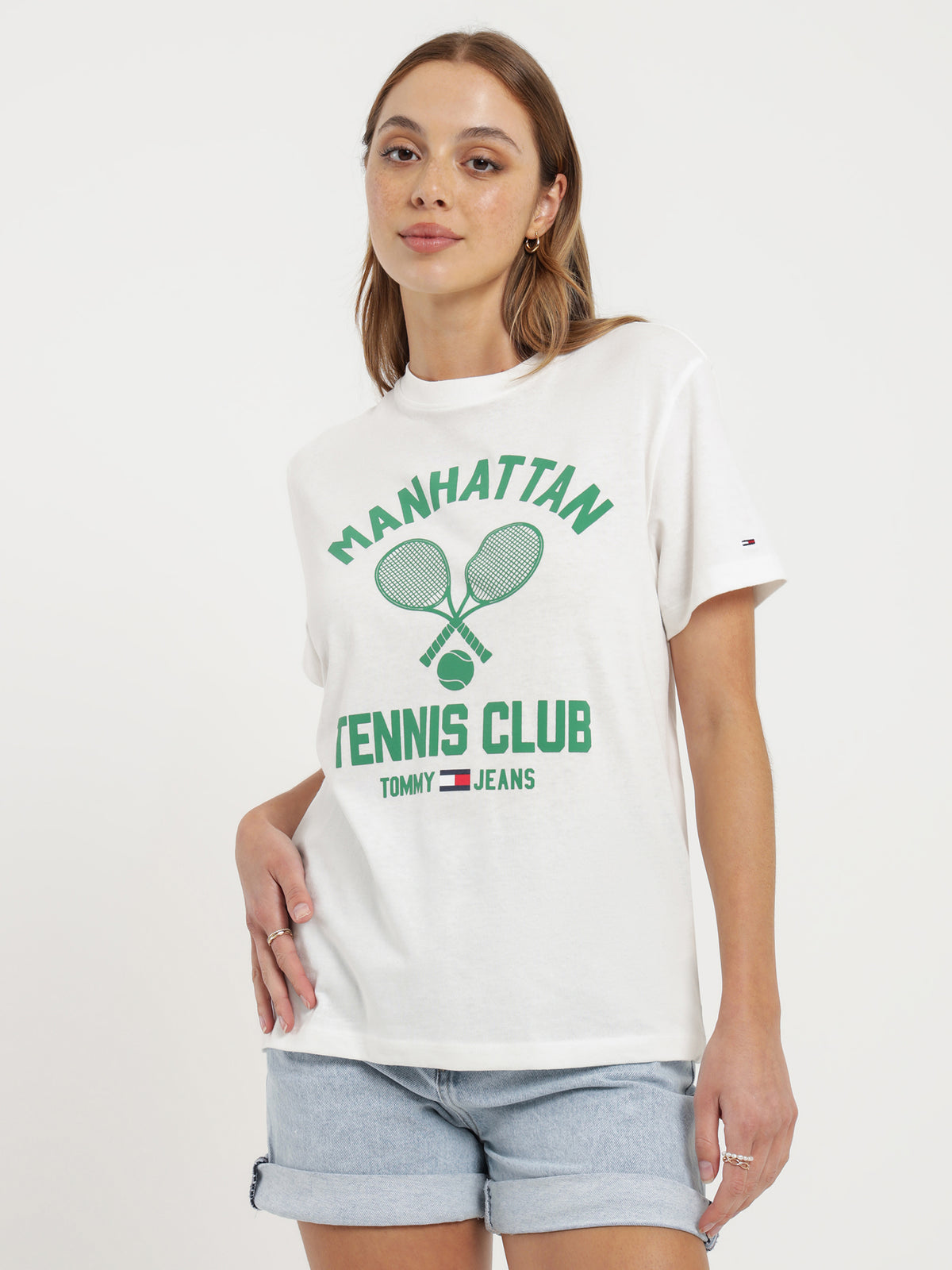 Relaxed Tennis Club T-Shirt in Ecru