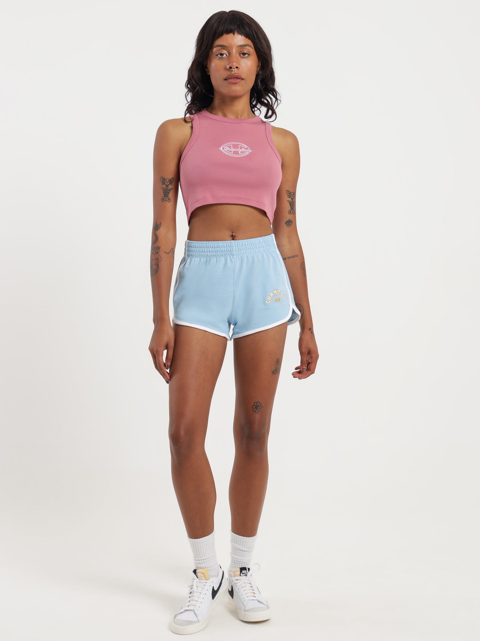 Heritage 90's Cropped Rib Tank in Terracotta Pink