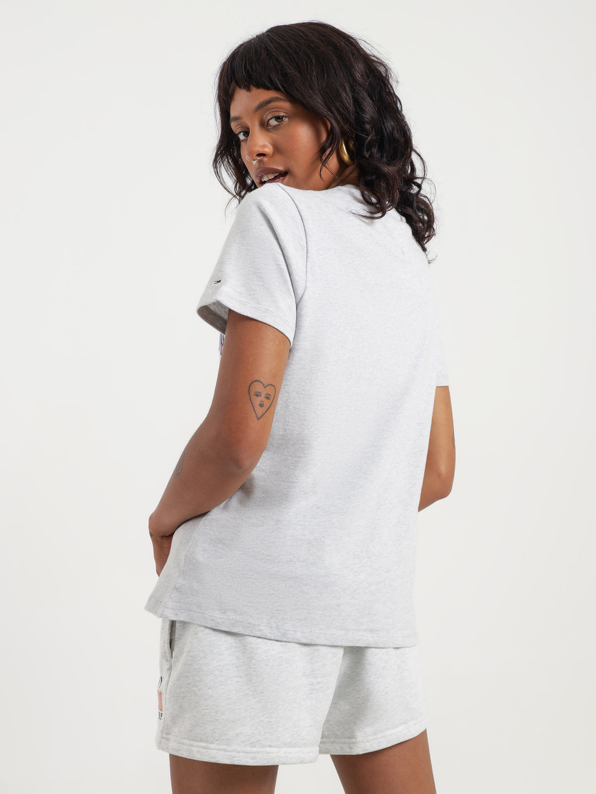 Relaxed Collegiate Logo T-Shirt in Silver Grey