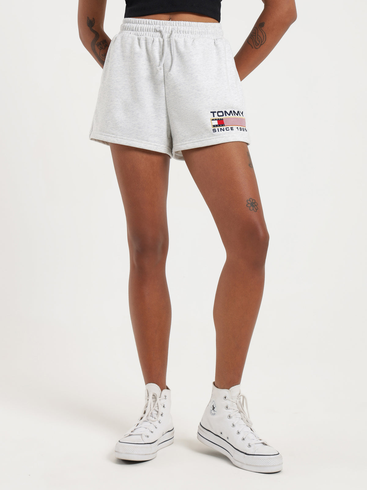 Heritage Athletic Terry Shorts in Silver Grey