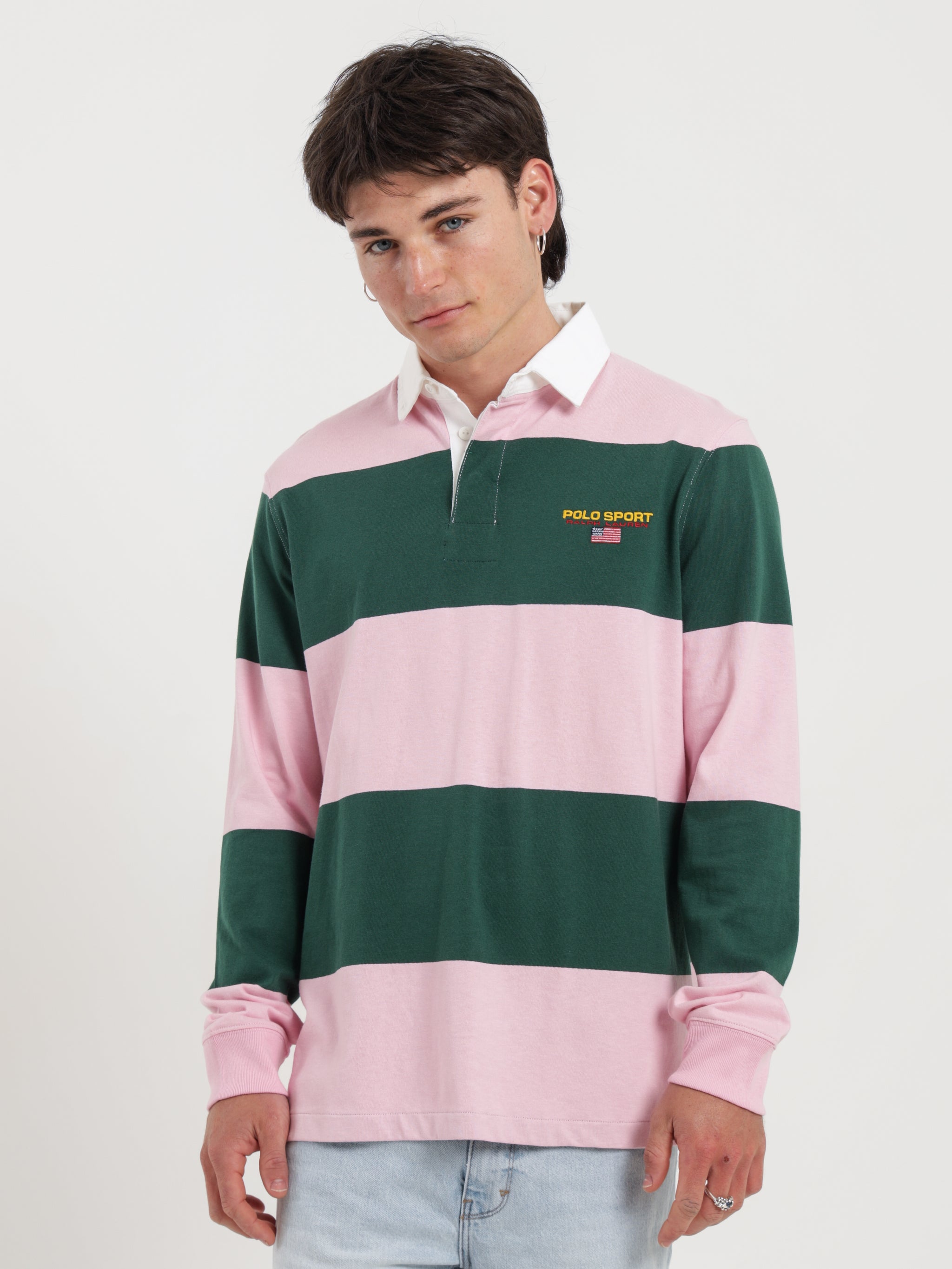 Polo Ralph Lauren Long Sleeve Rugby Shirt Pink | Glue Store