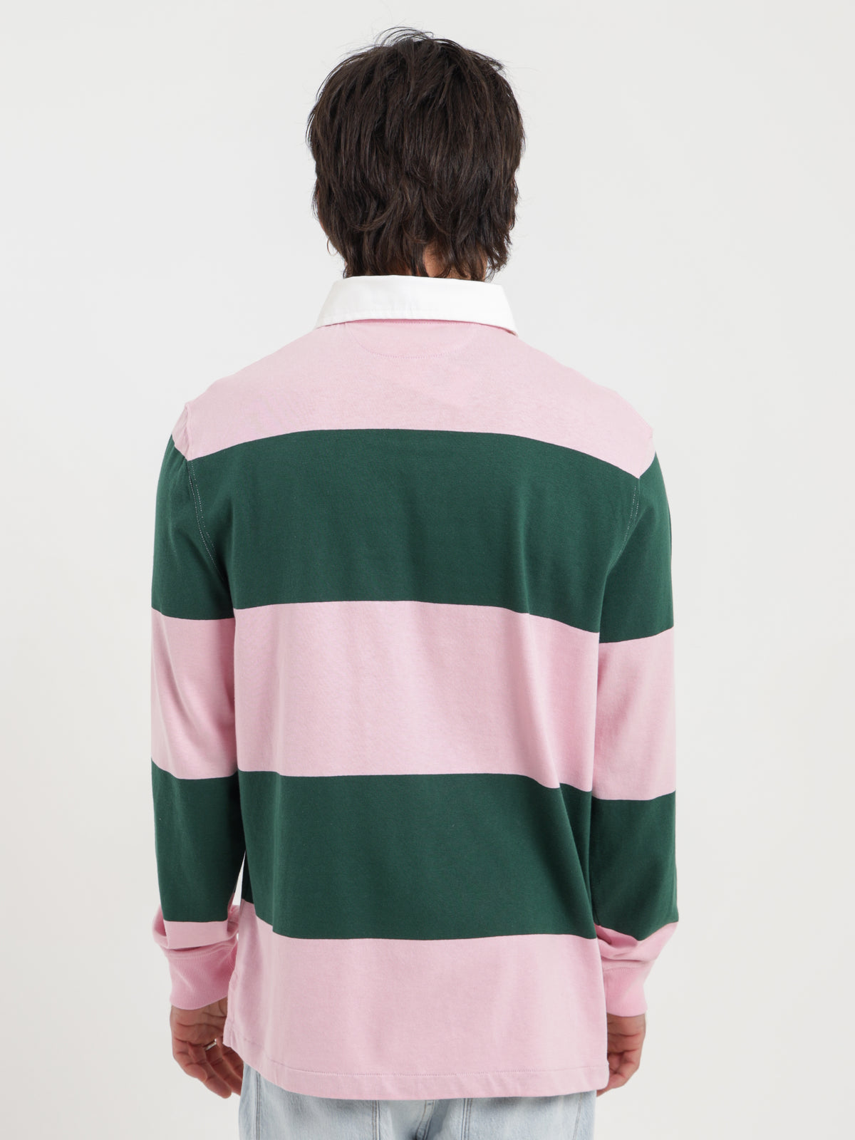 Long Sleeve Rugby Shirt in Pink