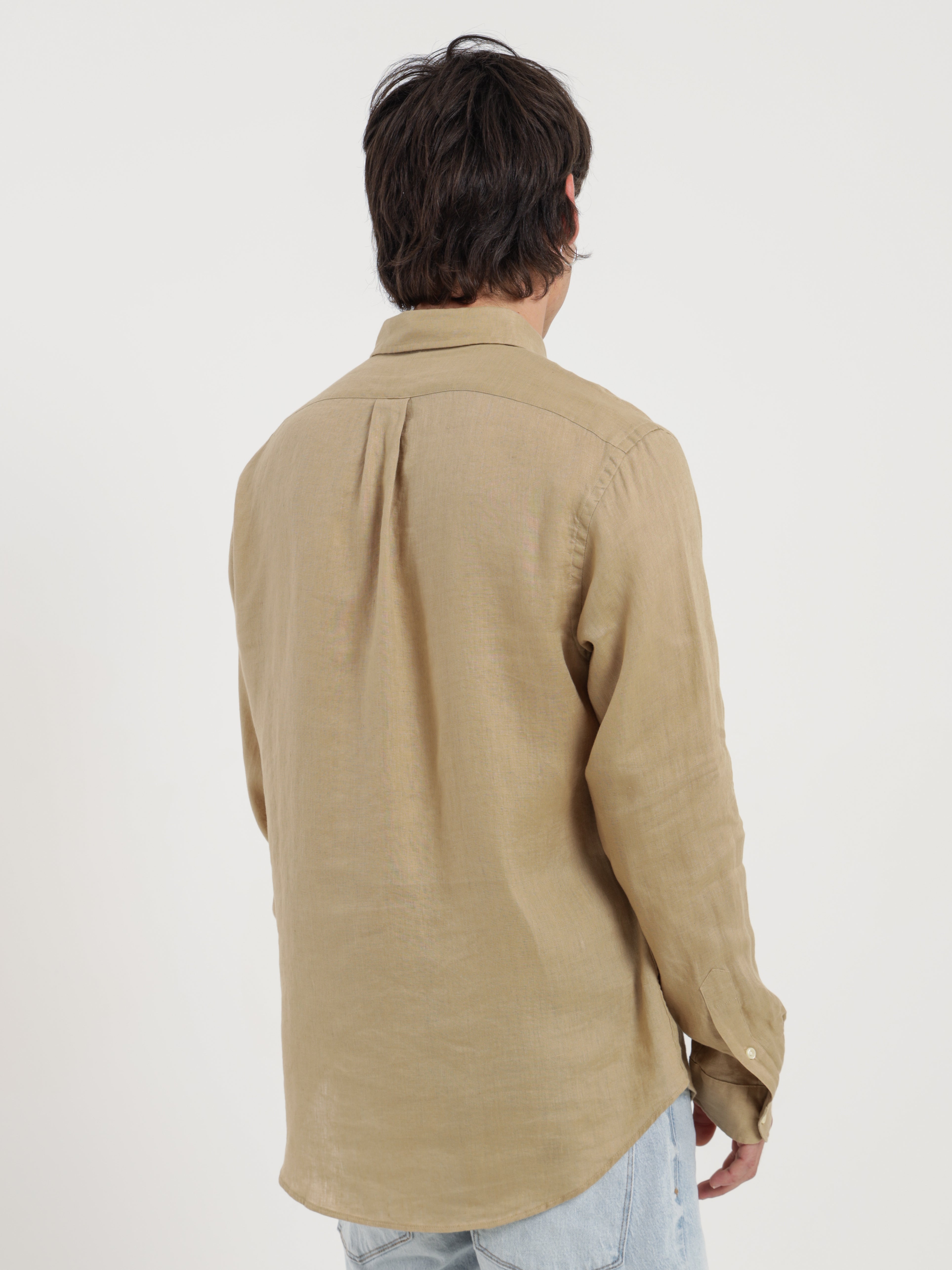 Logo Embroidered Linen Shirt