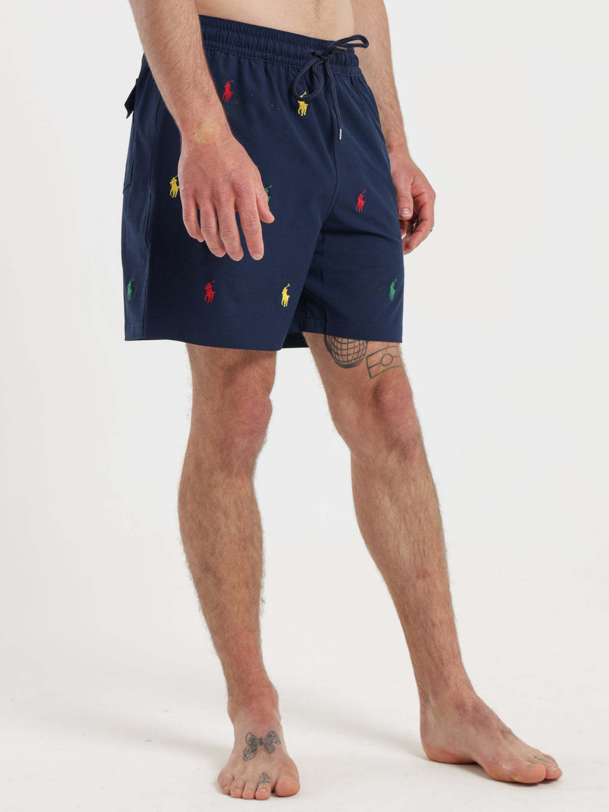 All Over Pony Player Swim Shorts in Newport Navy