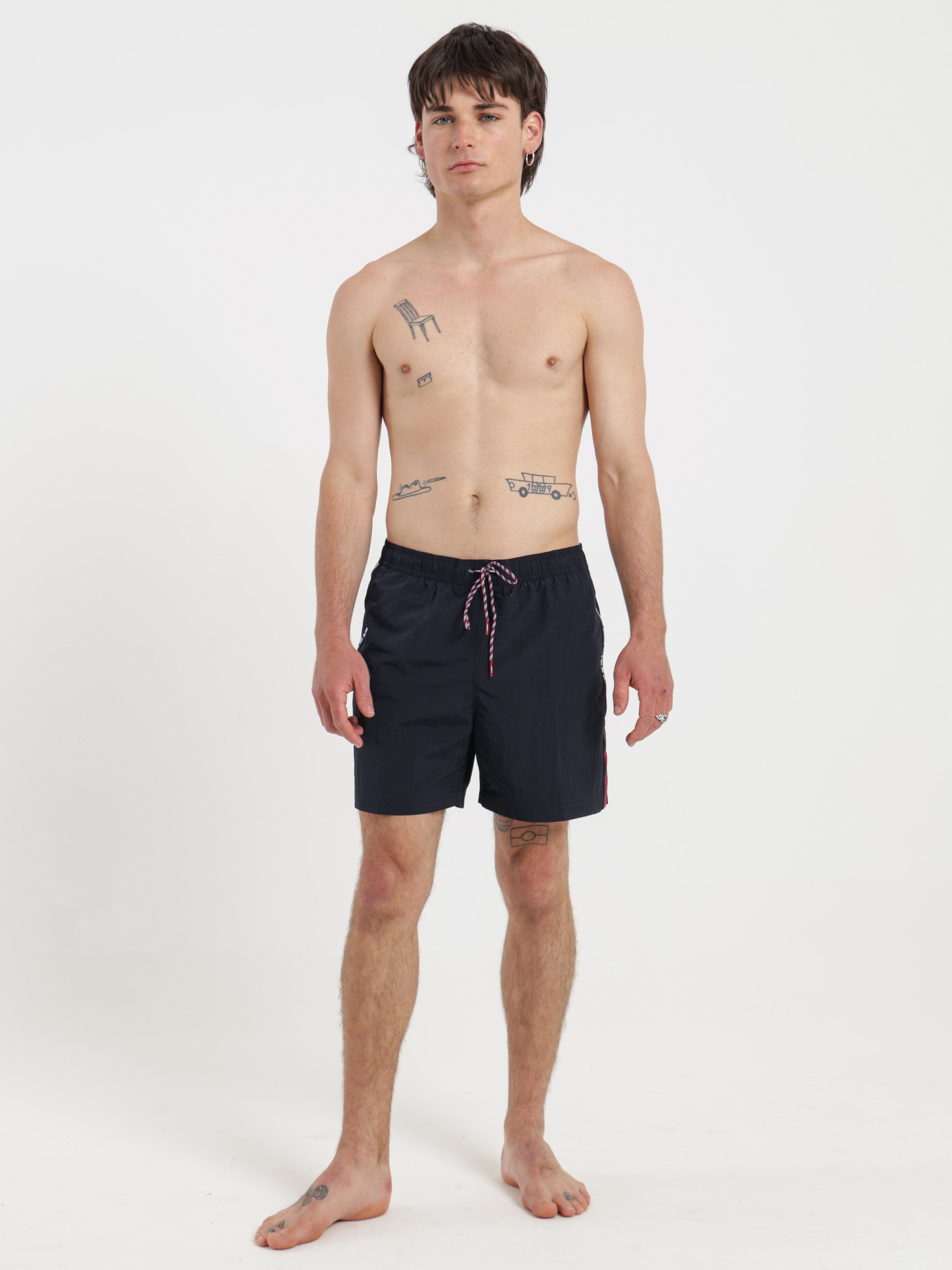 Logo Waist Mid-Length Swim Shorts