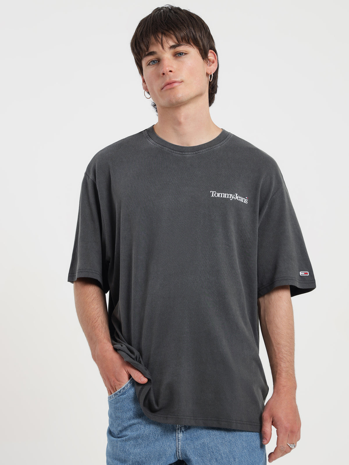 Back Logo Skater T-Shirt in Black