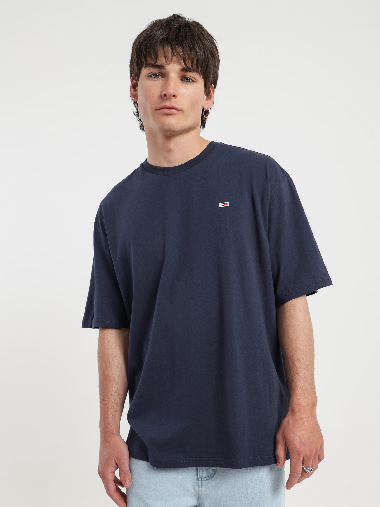 Essential Crew Neck Skate T-Shirt in Navy Blue - Glue Store