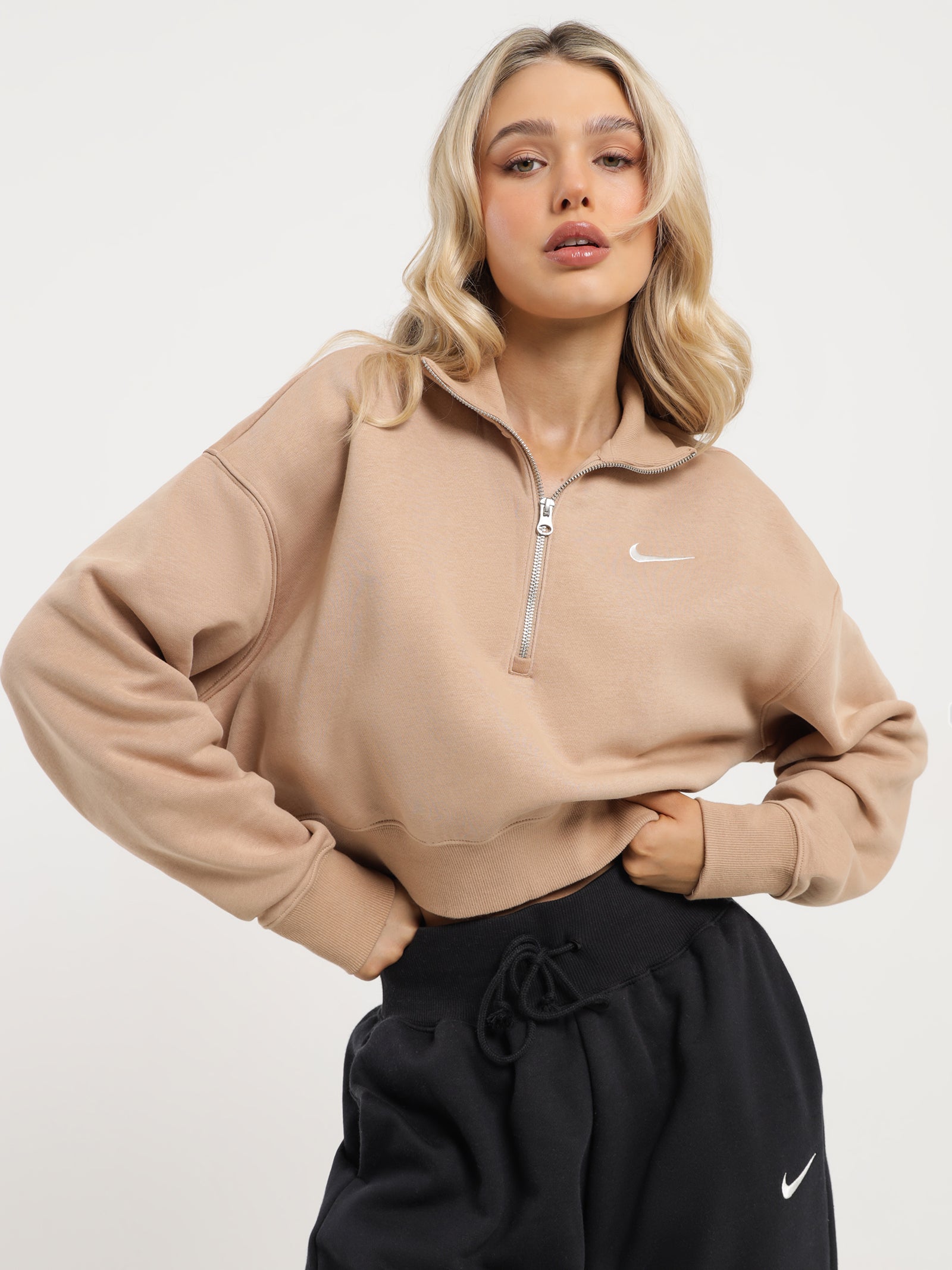 Cropped Sweatshirt Womens Nike Quarter Zip Fleece Sportswear