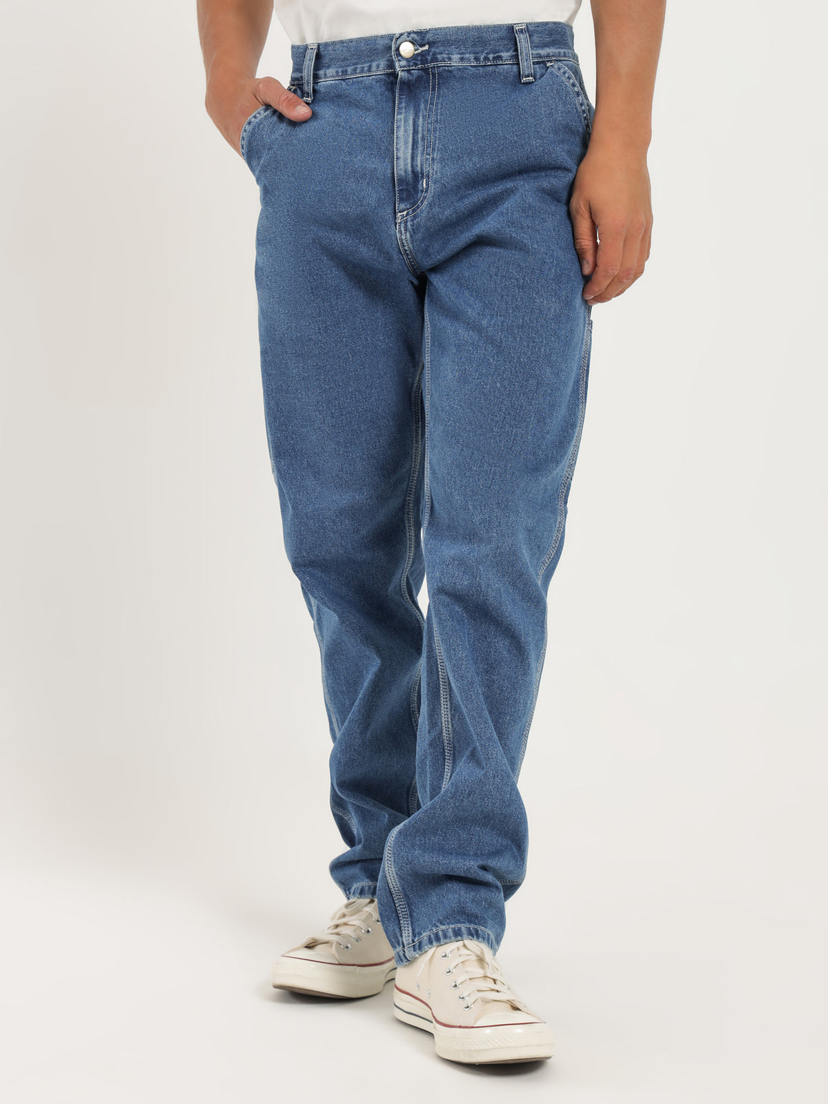 Ruck Single Knee Jeans in Denim Blue