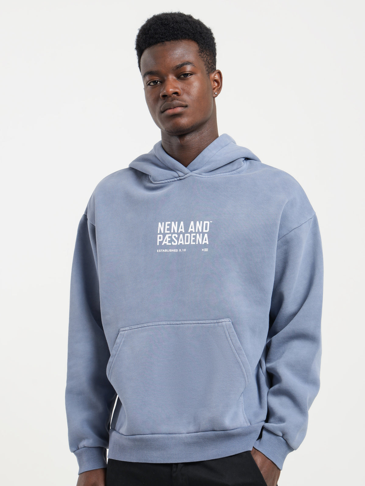 Invisible Relaxed Hoodie in Pigment Dusty Blue