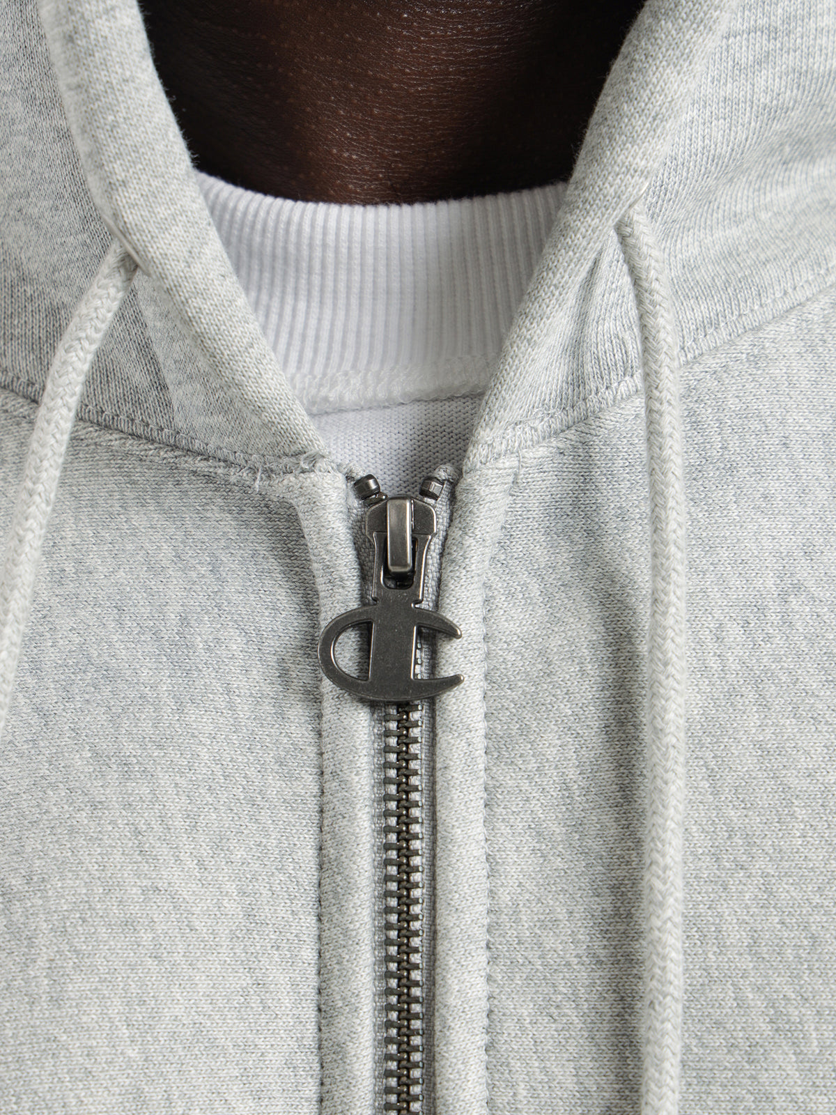Reverse Weave Full Zip Hoodie in Grey