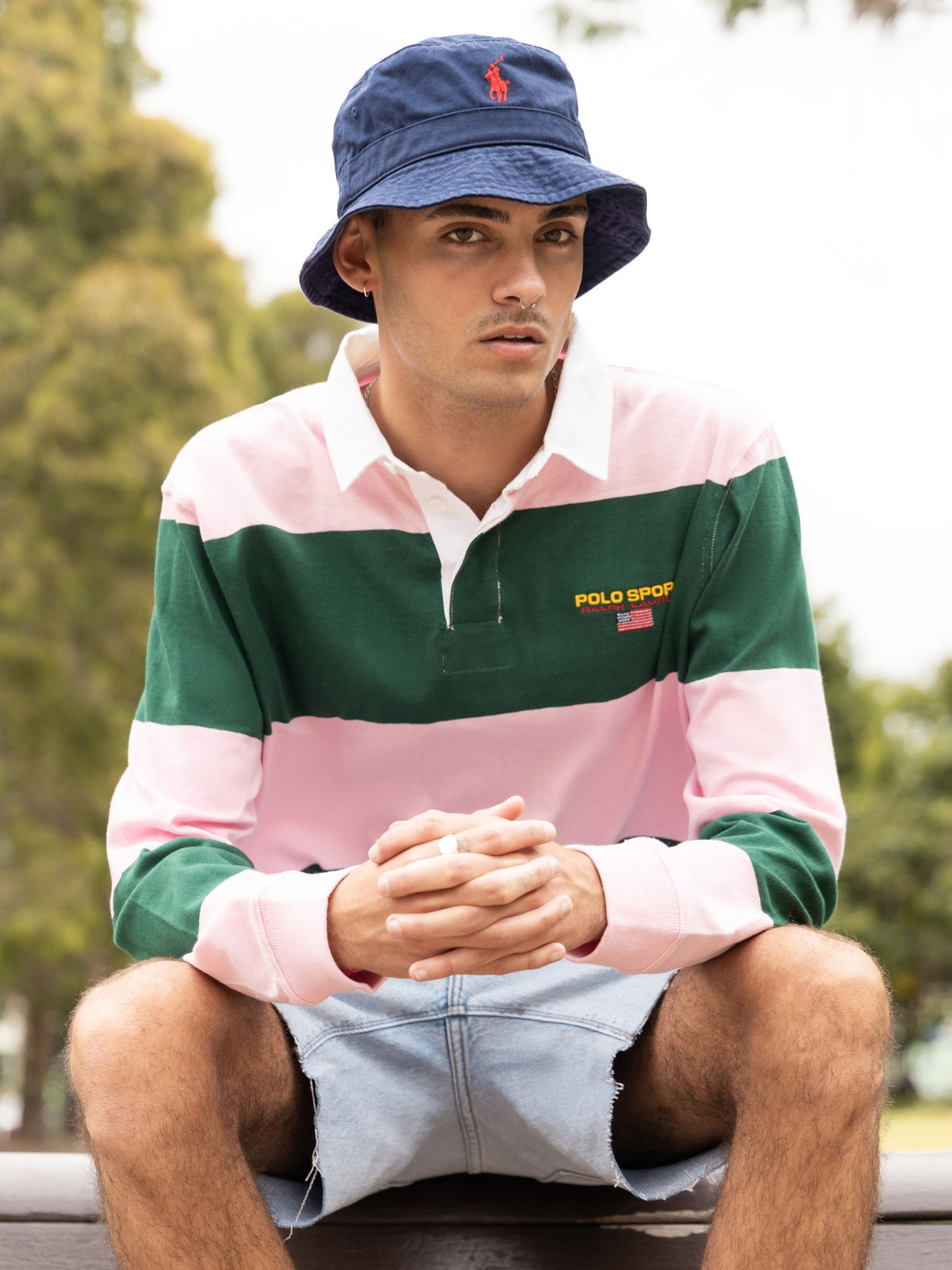 Long Sleeve Rugby Shirt in Pink