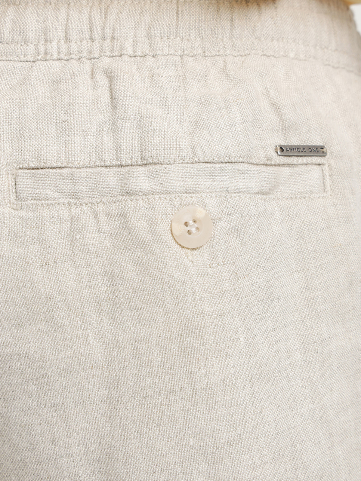 Nero Linen Shorts in Natural Marle