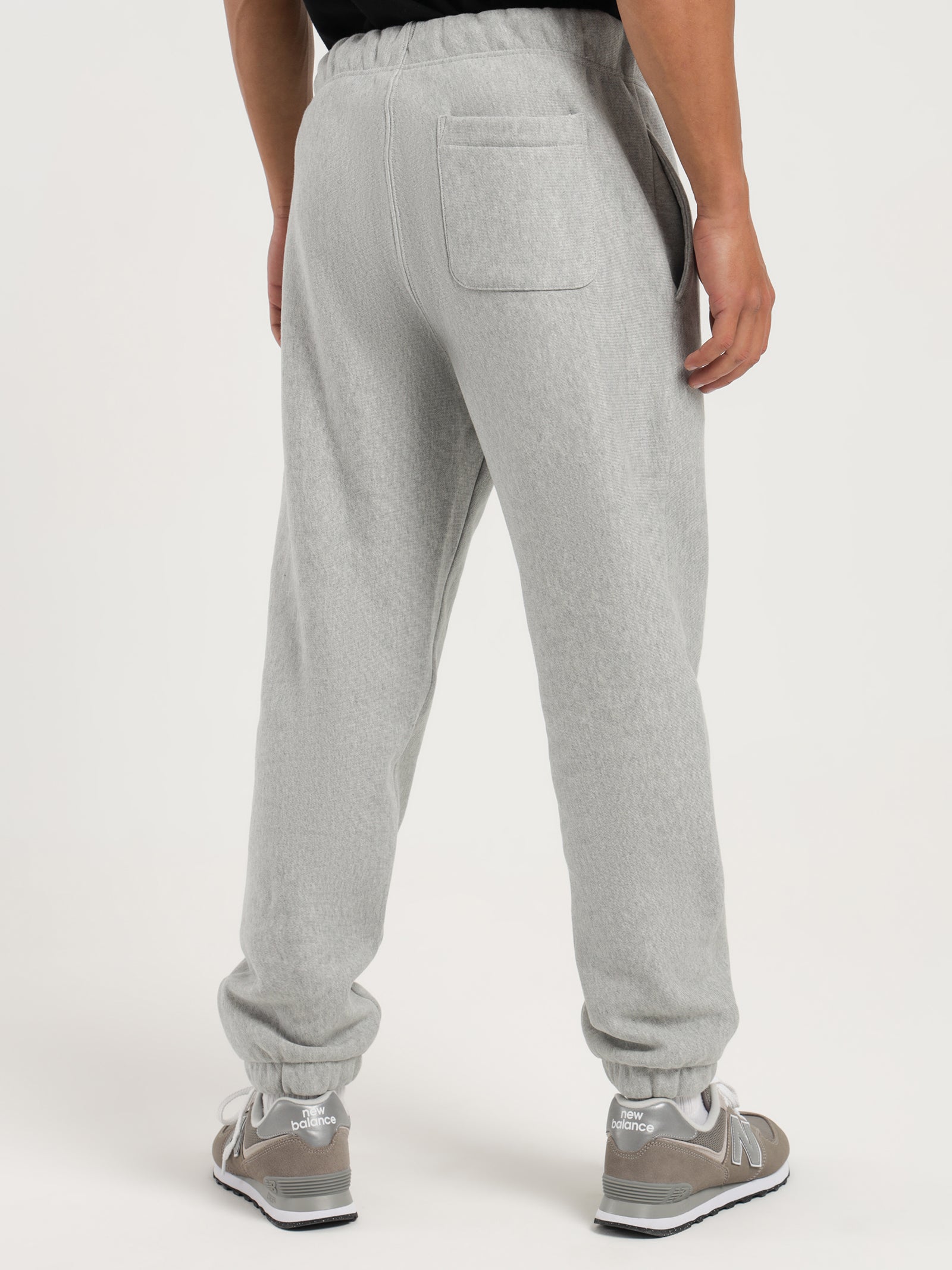 Reverse Weave Trackpant in Grey Marle