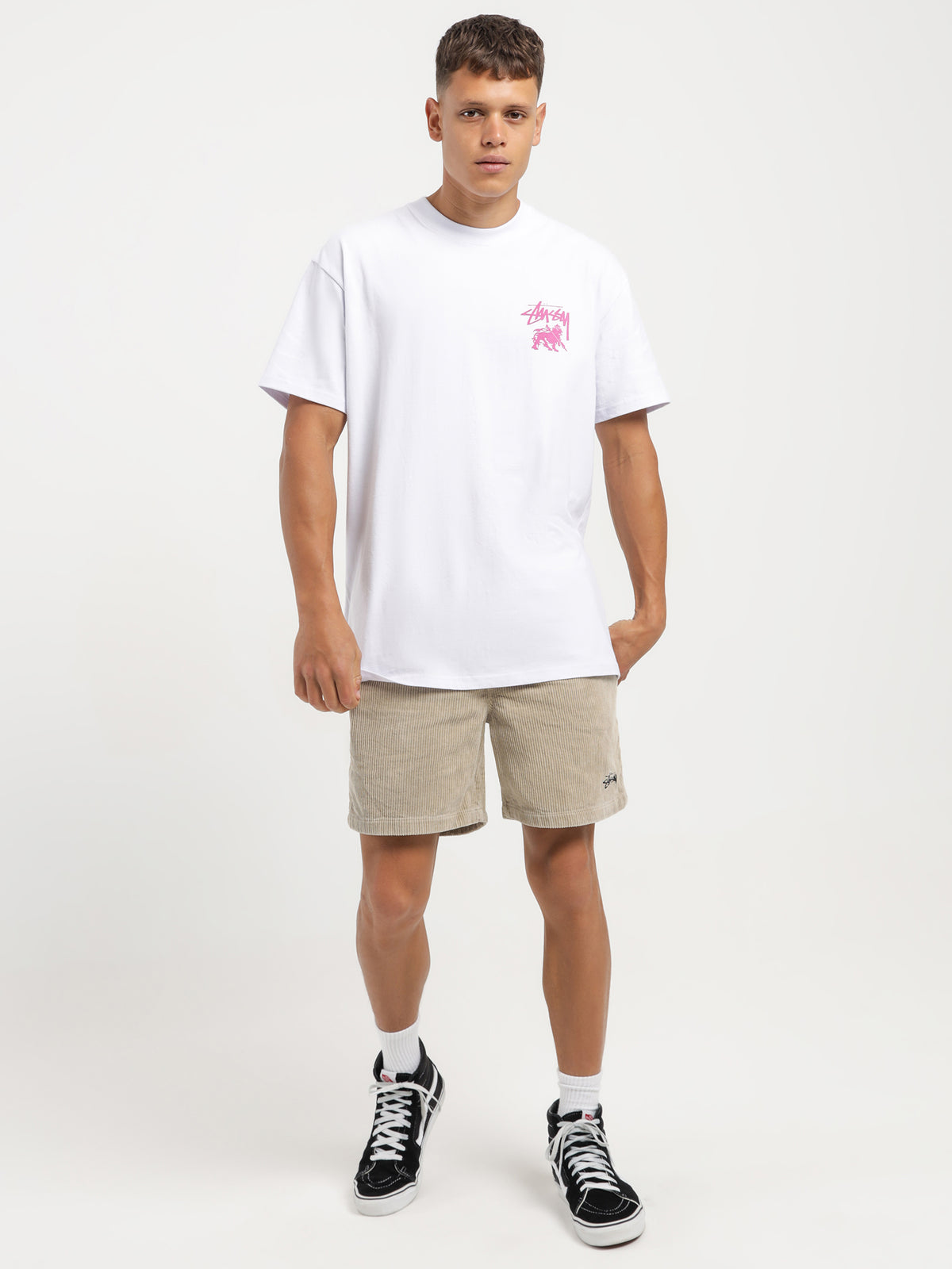 Rasta Dot 50/50 Short Sleeve T-Shirt in White