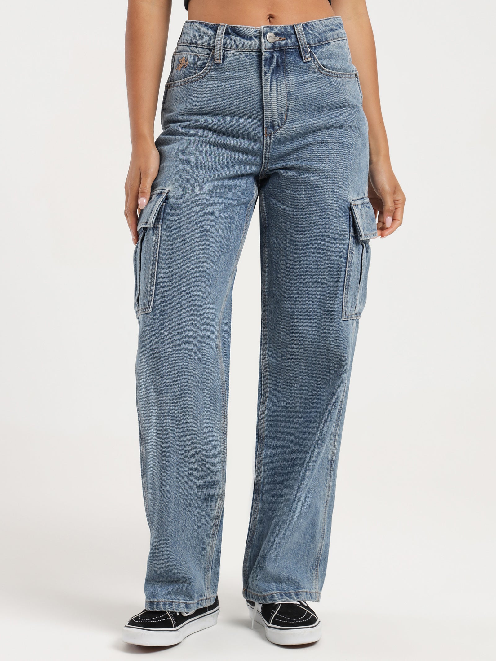 Worship Sloucher Cargo Jeans Blue | Glue Store