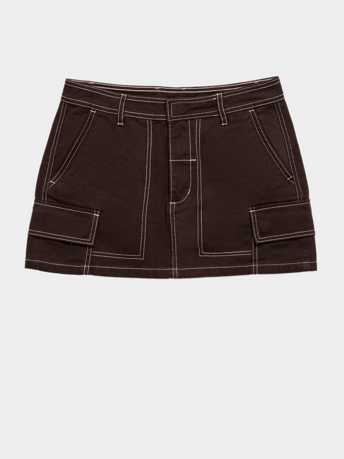 Rift Cargo Mini Skirt in Postal Brown