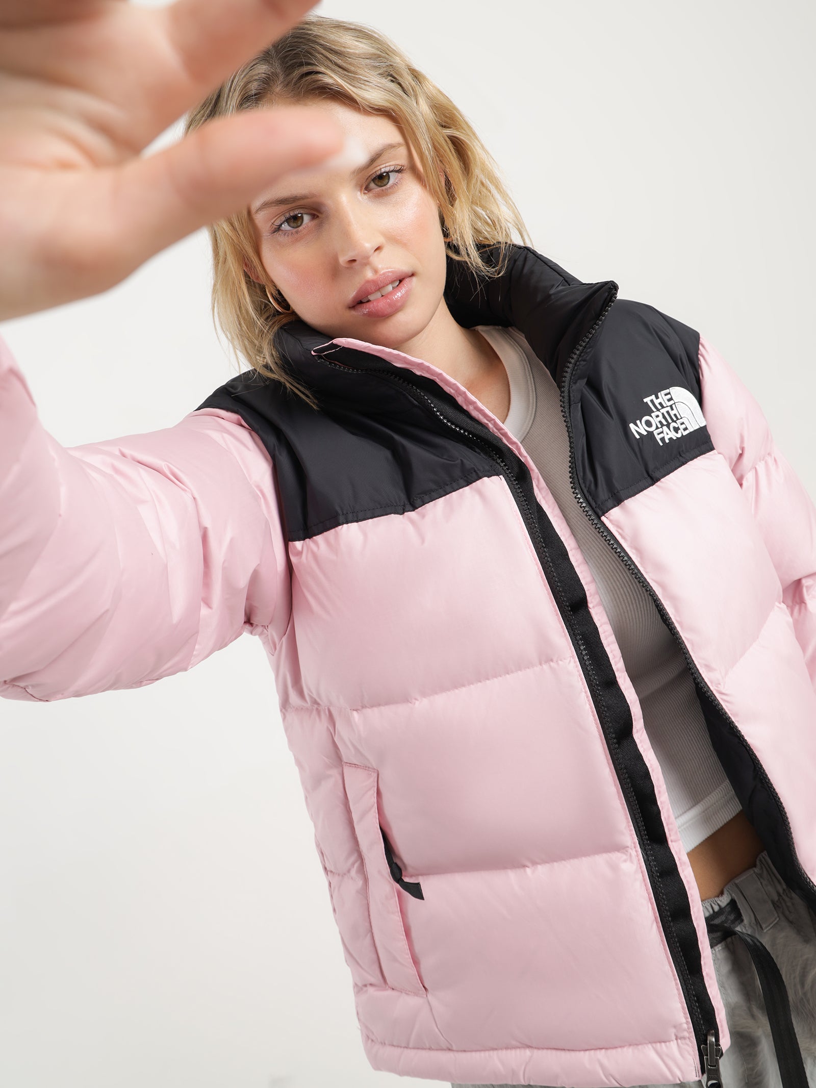 Pink The North Face Jacket Womens Puffer Face Puffer Jacket Womens