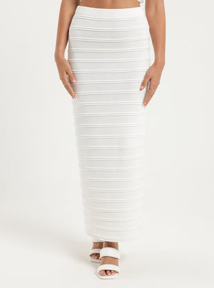 Lucy Midi Skirt in Off White