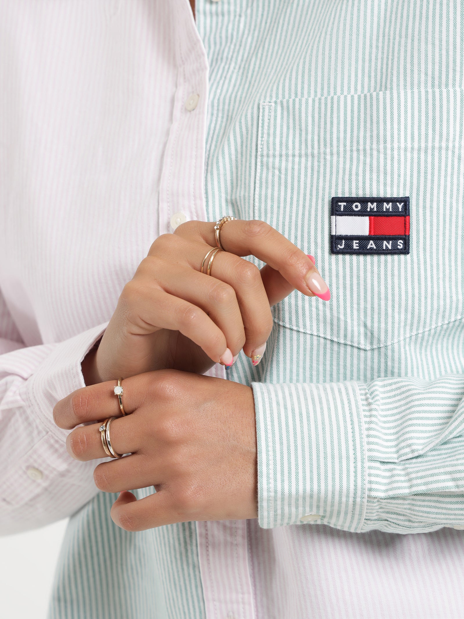 Colourblock Stripe Boyfriend Shirt