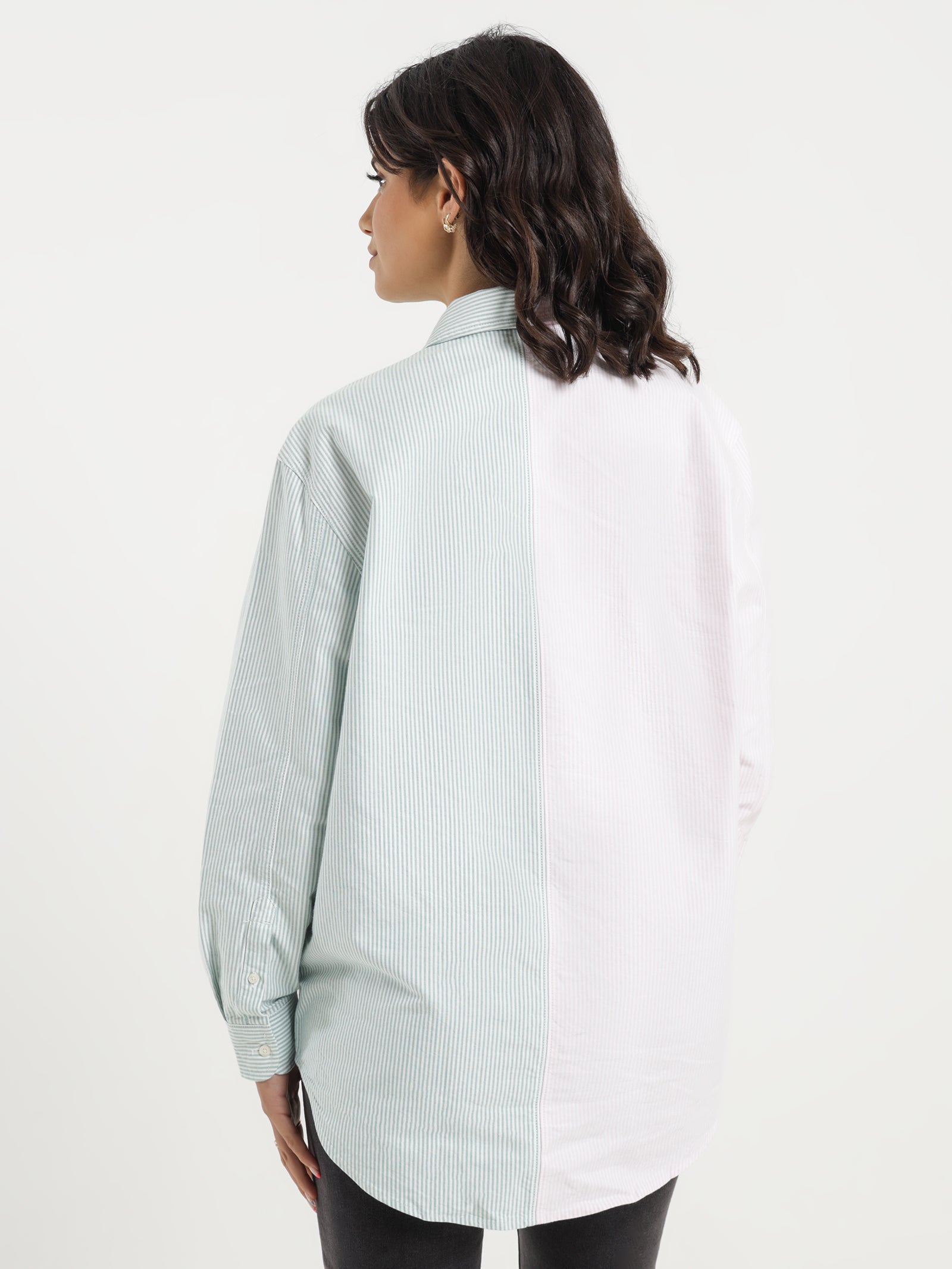 Colourblock Stripe Boyfriend Shirt