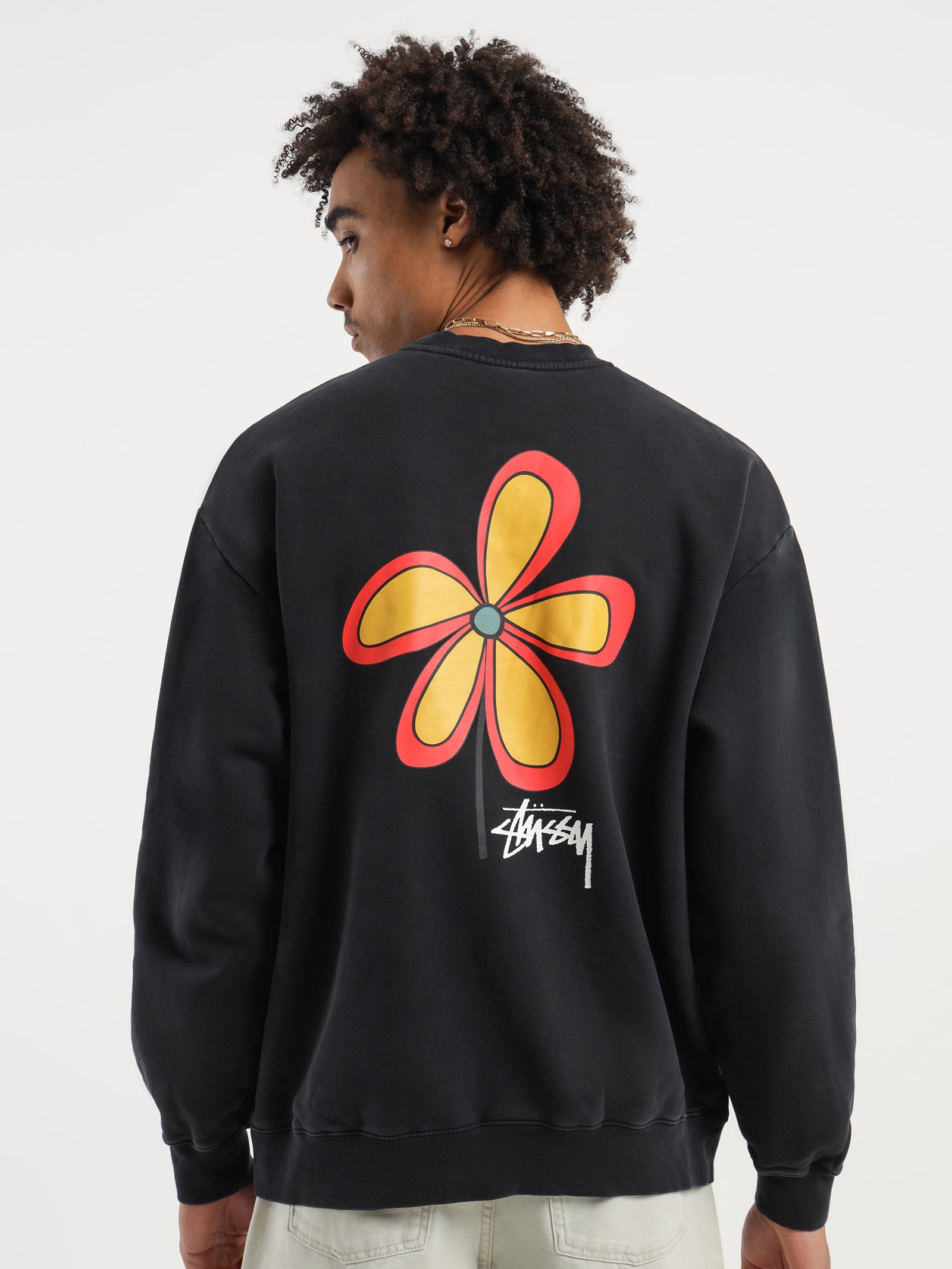 【used】stussy flower hoodie XL