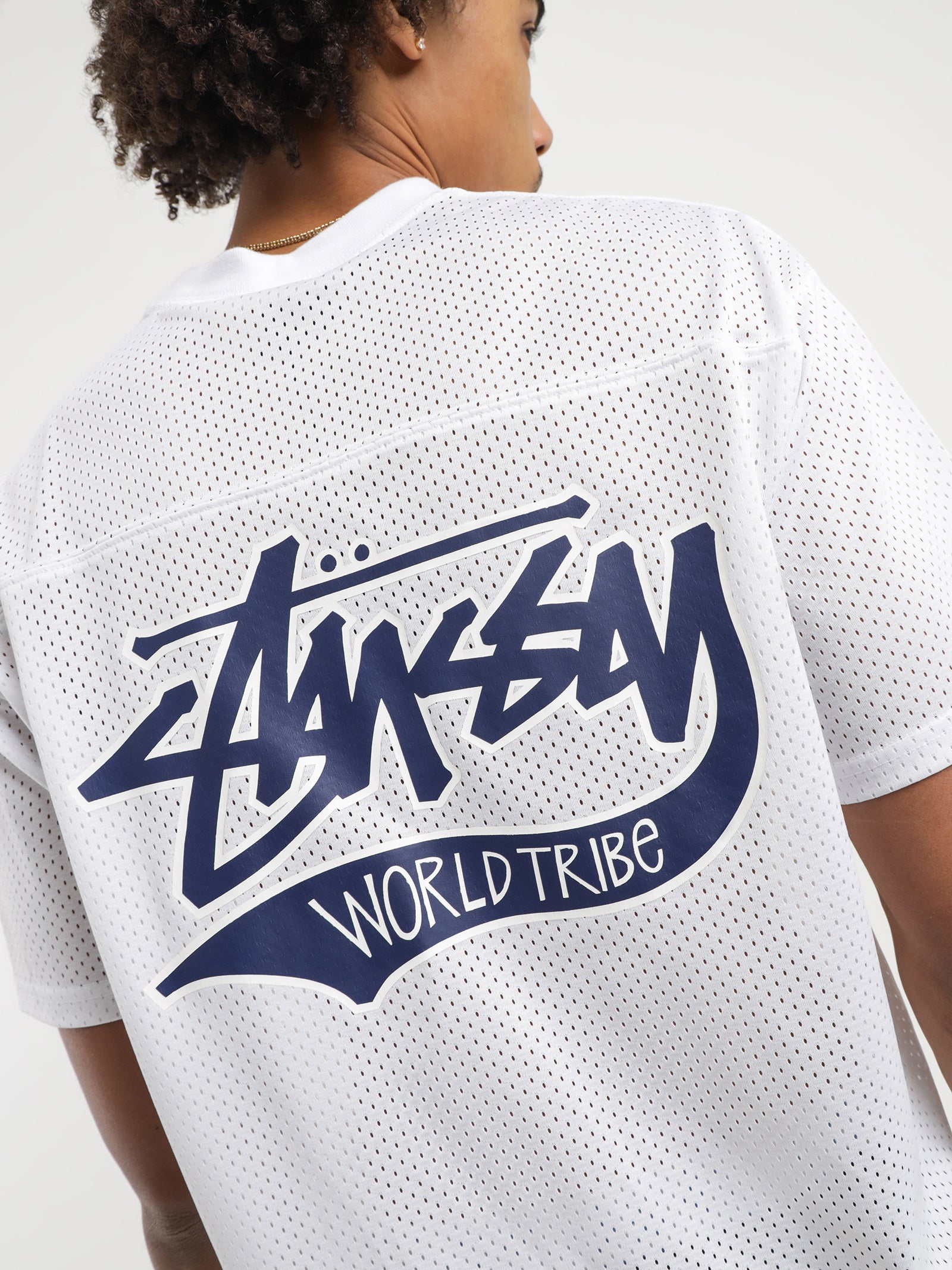 STUSSY TEAM JERSEY 80 ステューシー ネイビー メッシュ STUSSY TEAM