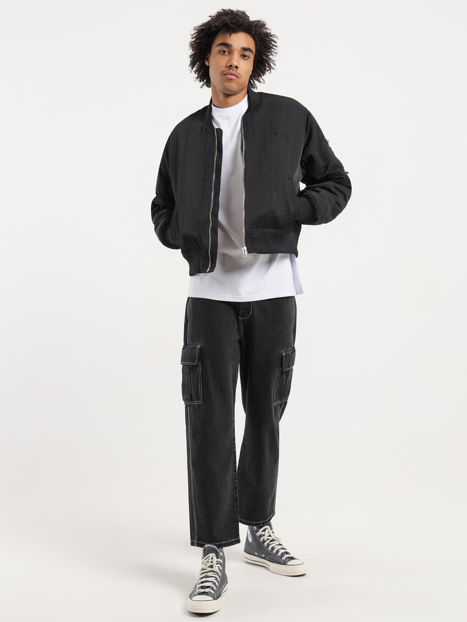 00s～　STUSSY MA-1 BOMBER JACKET 　BLACK Flight Bomber – Black | Outerwear | Stüssy Europe