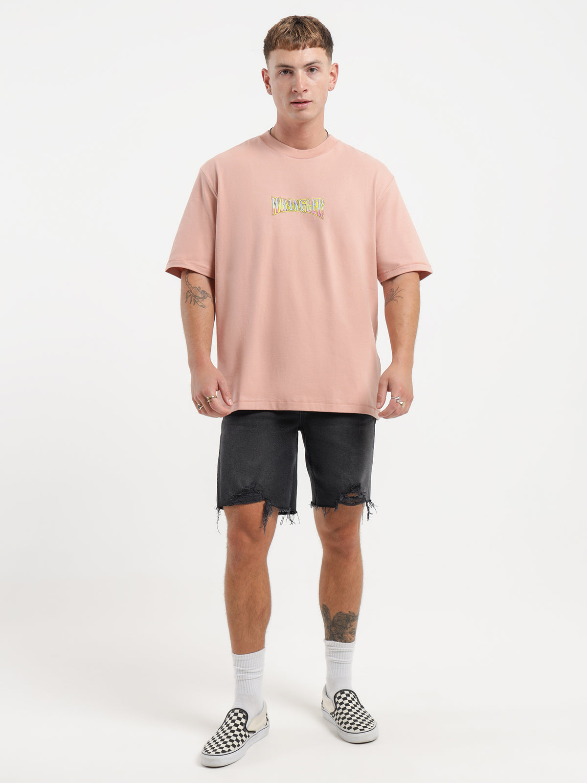 All Seeing Sun T-Shirt in Coral Acid Pink