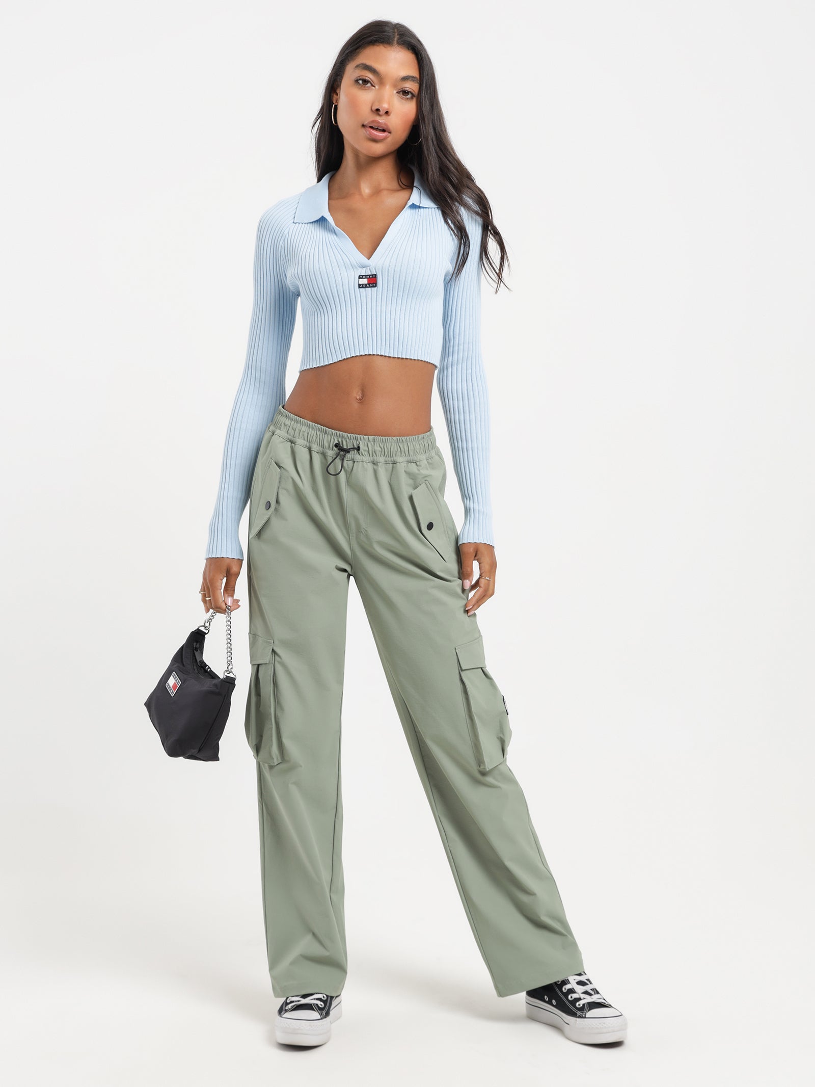 Badge Rib Collar Sweater