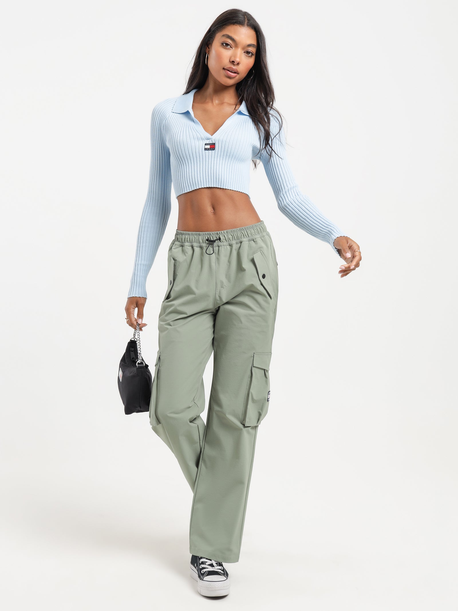 Badge Rib Collar Sweater