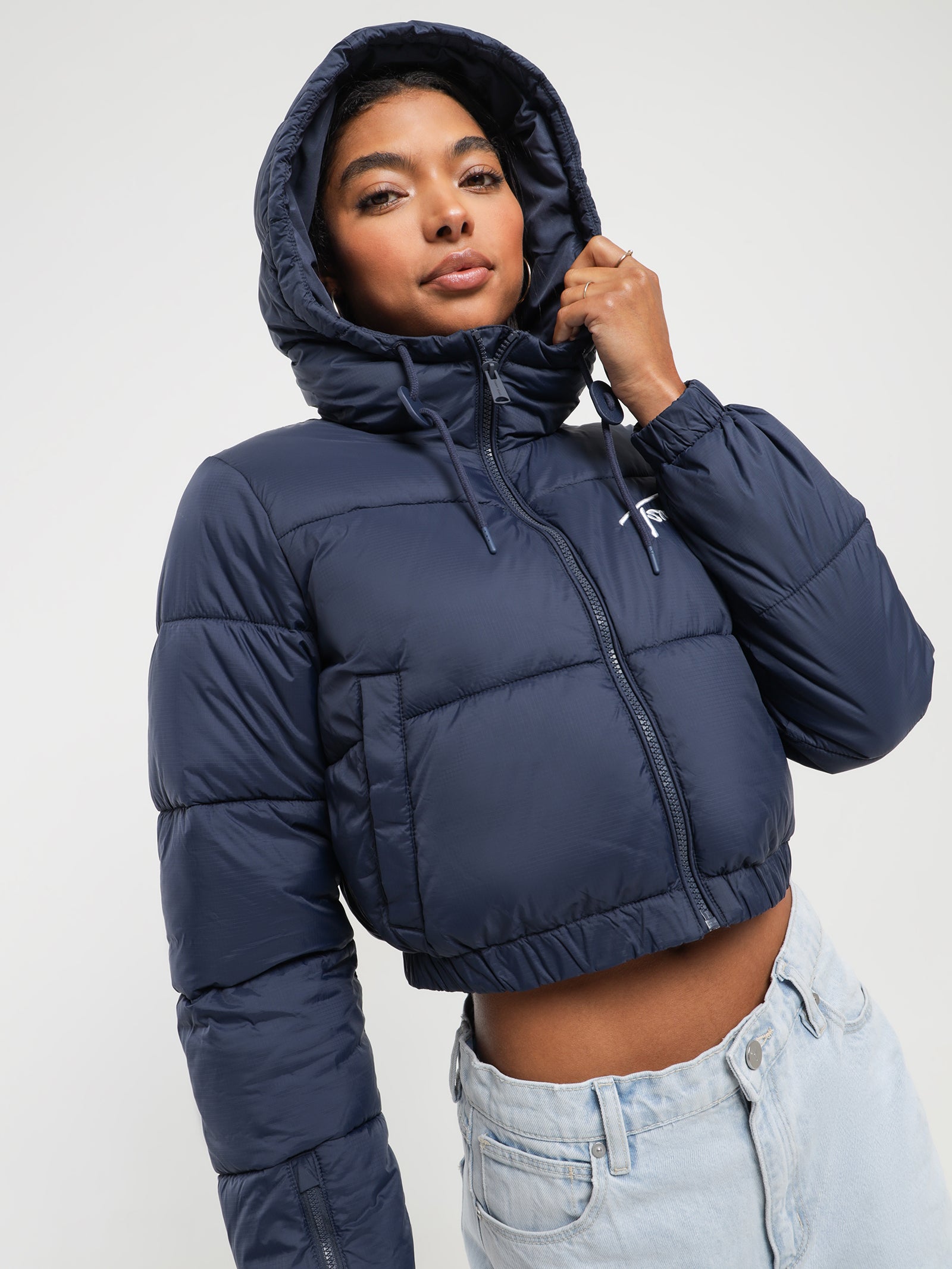 Signature Cropped Puffer in Twilight Navy - Glue Store