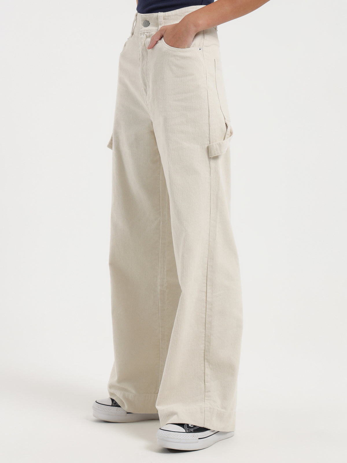 Ellis Cord Pants in Off White