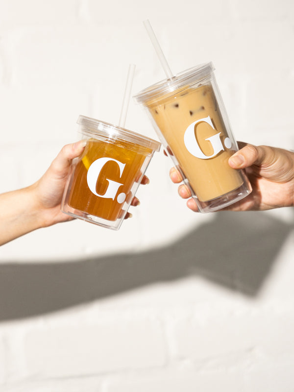 Glue store Large Reusable Iced Drink Tumbler & Straw Glue Store