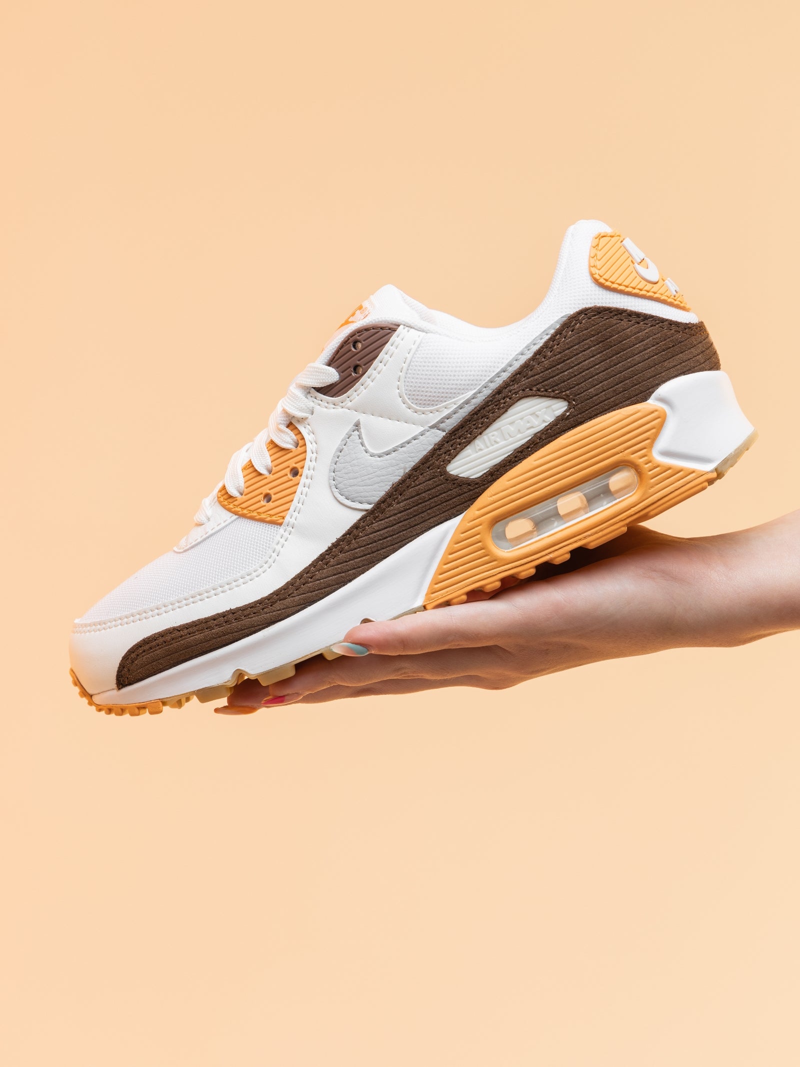 nike air max 90 brown white