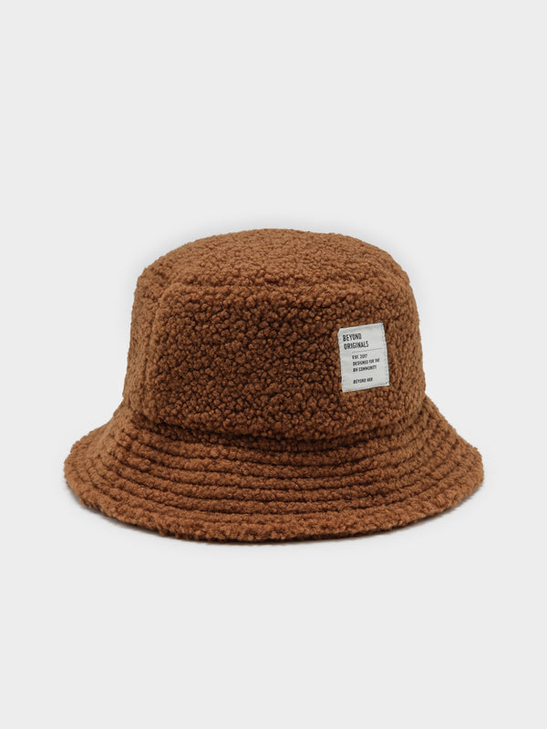 Sherpa Bucket Hat in Natural Brown - Glue Store