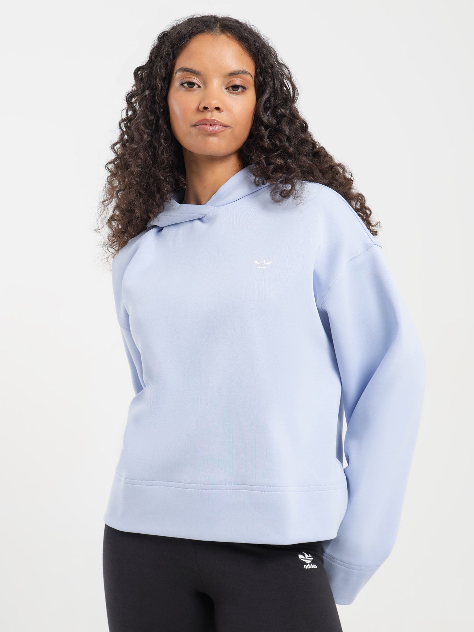 Adidas Premium Essentials Short Hoodie Blue Glue Store