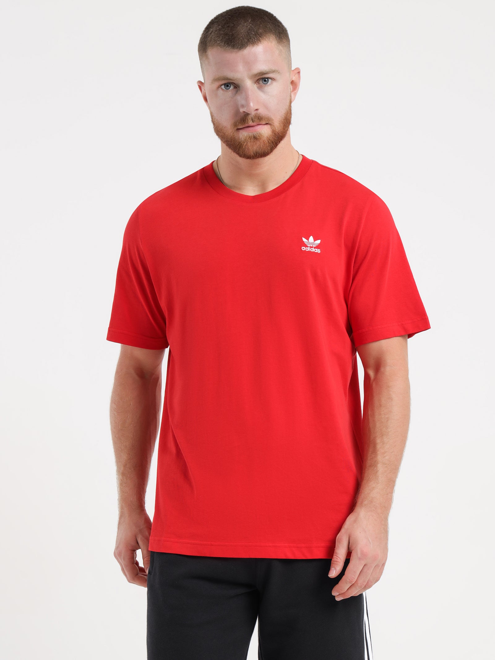 Trefoil Essentials T-Shirt in Better Scarlet - Glue Store