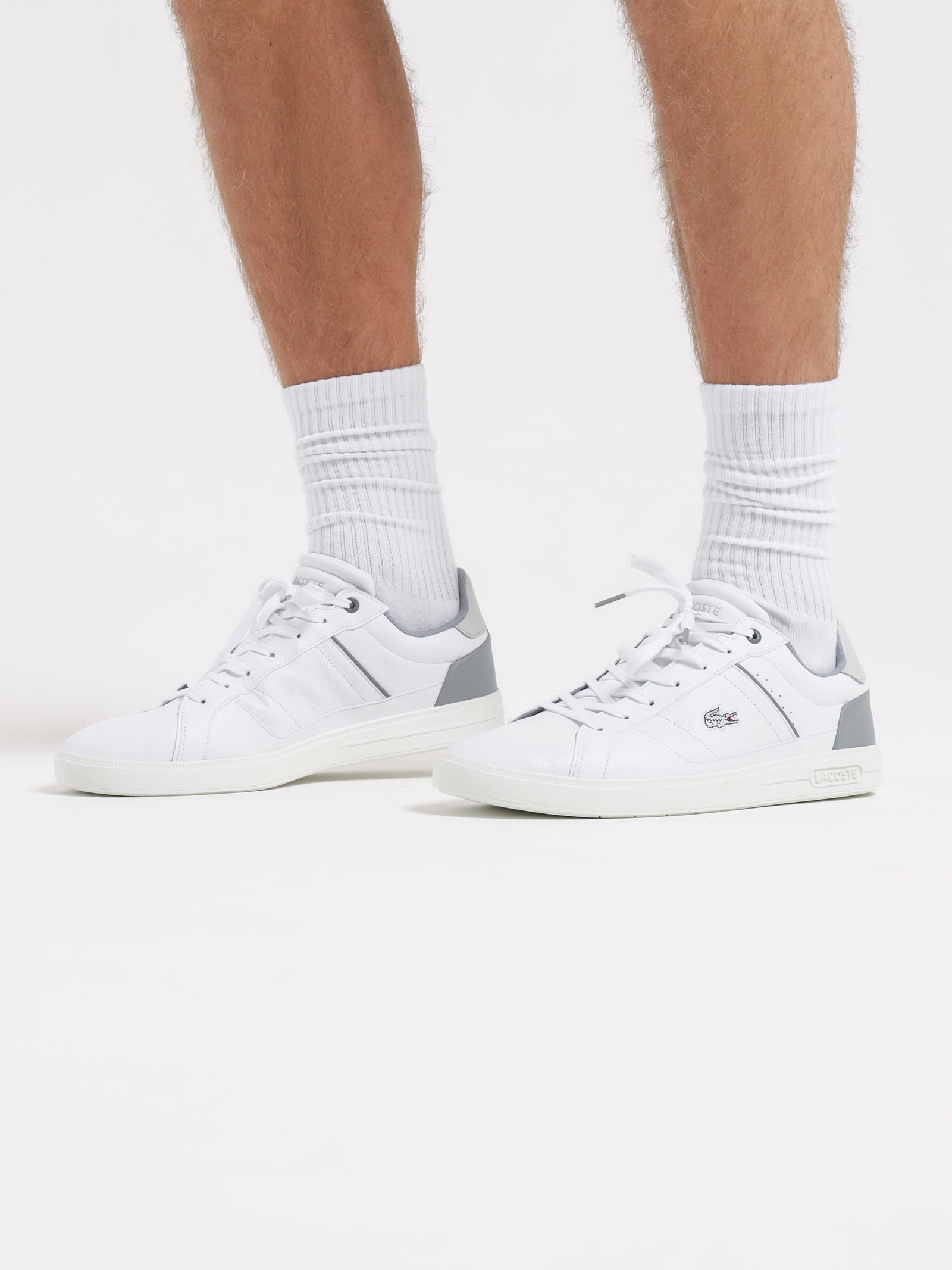 Lacoste Mens Europa Pro Sneakers White/Grey Glue Store