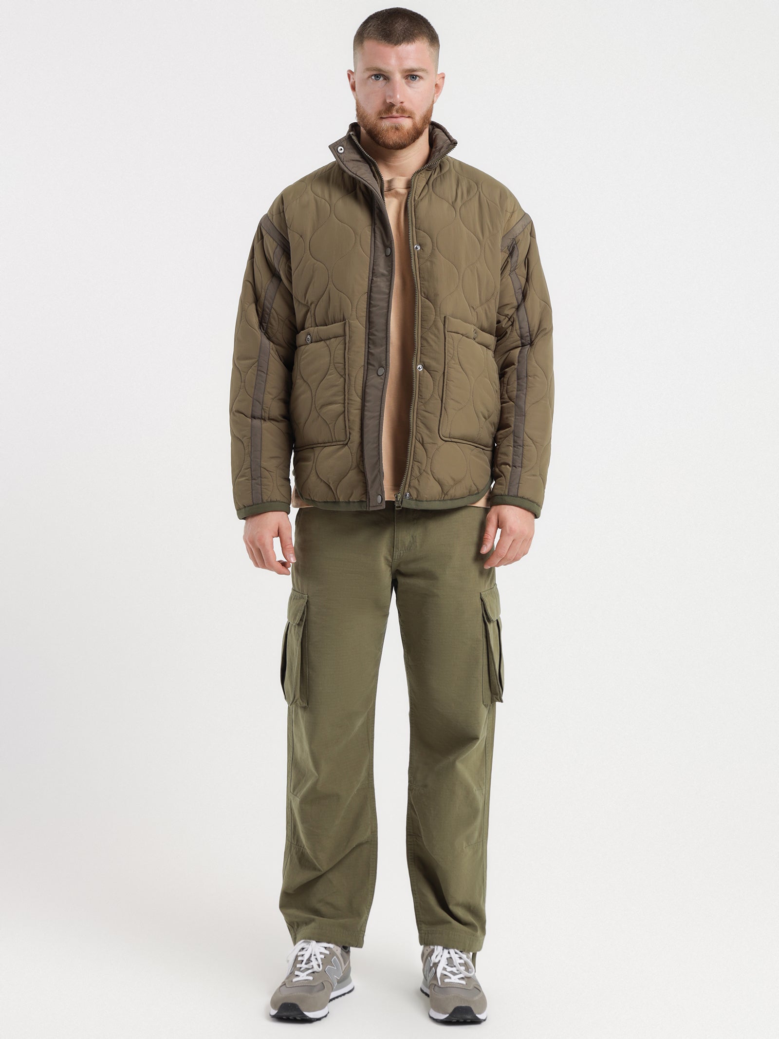Wyatt Quilted Puffer in Olive