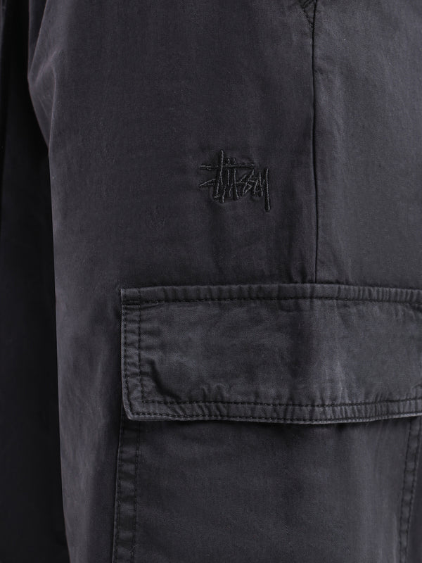 Stussy Drew Cargo Beach Pants in Black Black Glue Store