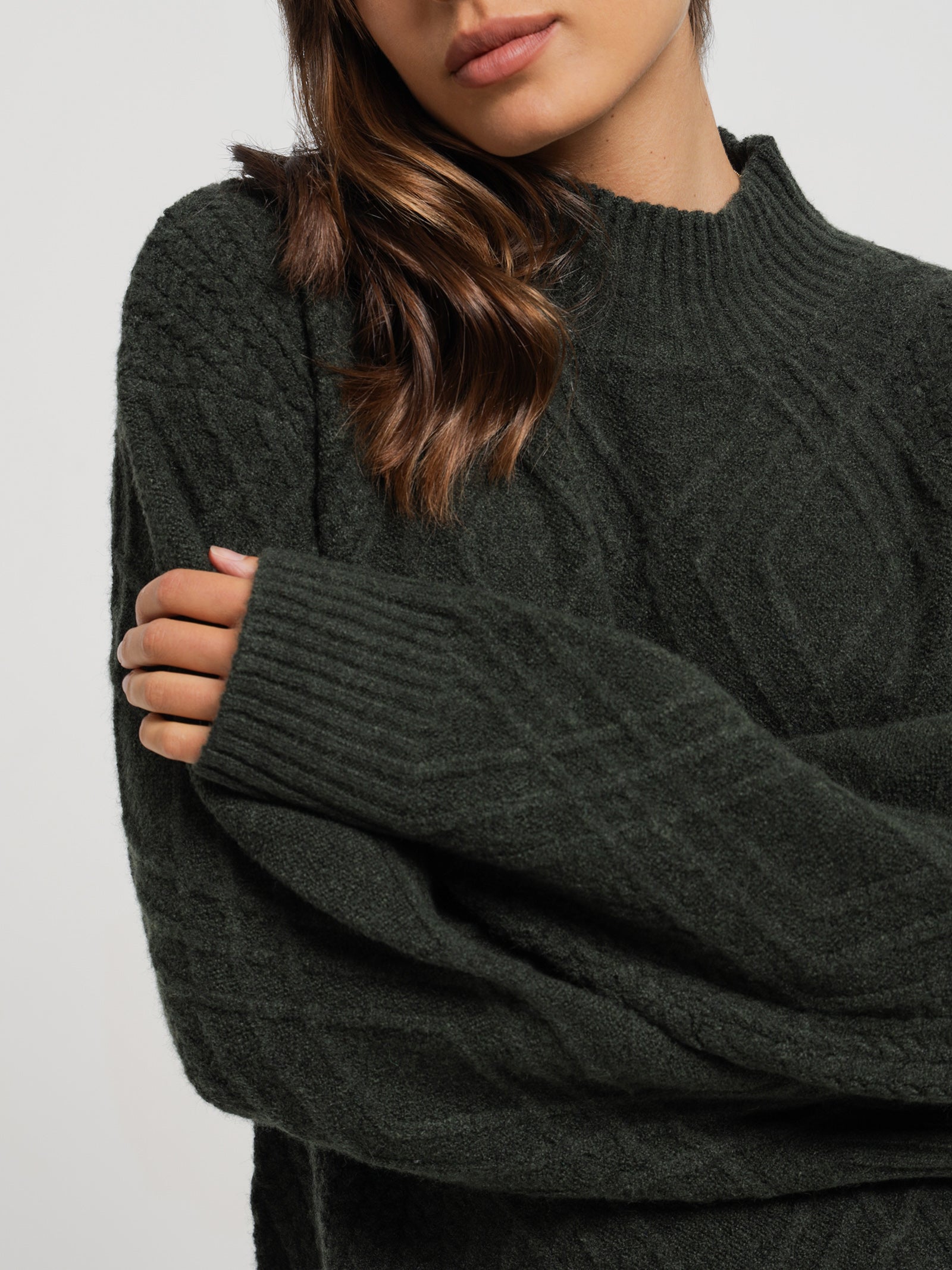 Faye Oversized Knit in Forest Green - Glue Store
