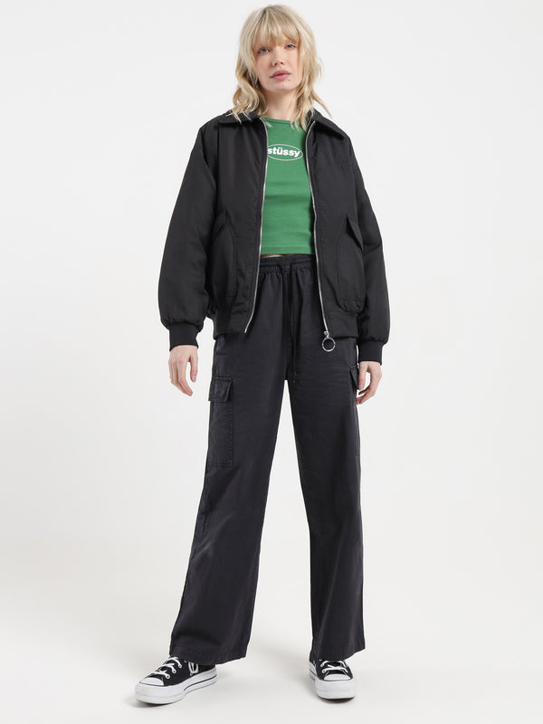 Stussy Drew Cargo Beach Pants in Black Black Glue Store