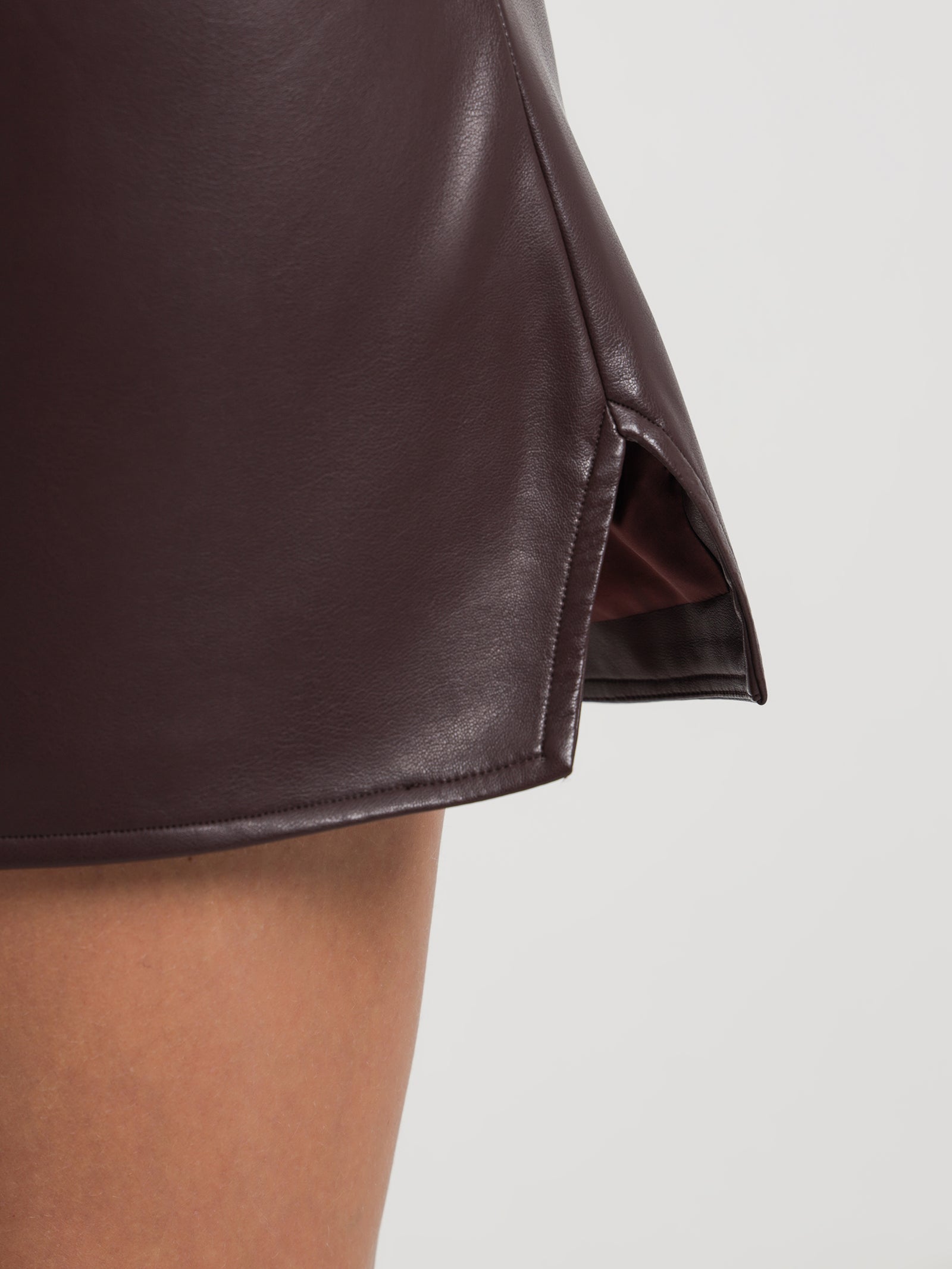 Jax Faux Leather Skirt in Hickory