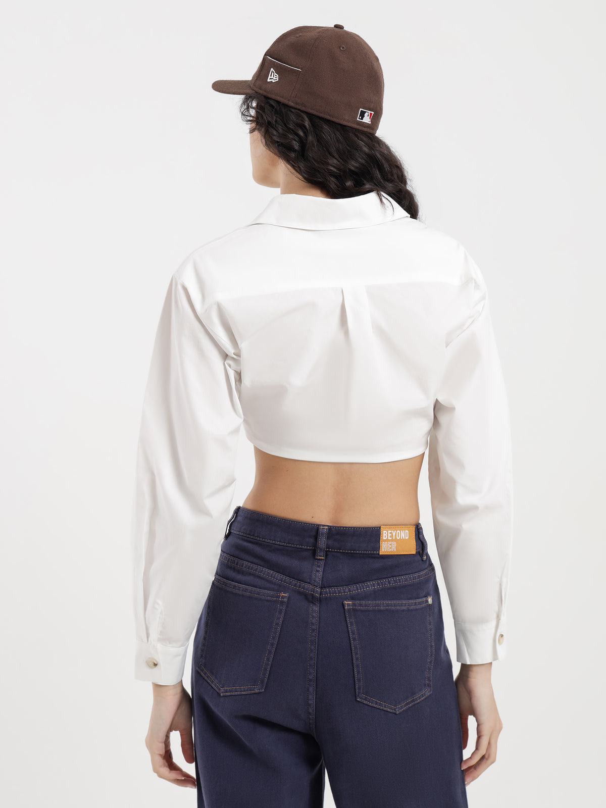 Renee Ruched Long Sleeve Shirt in Off White