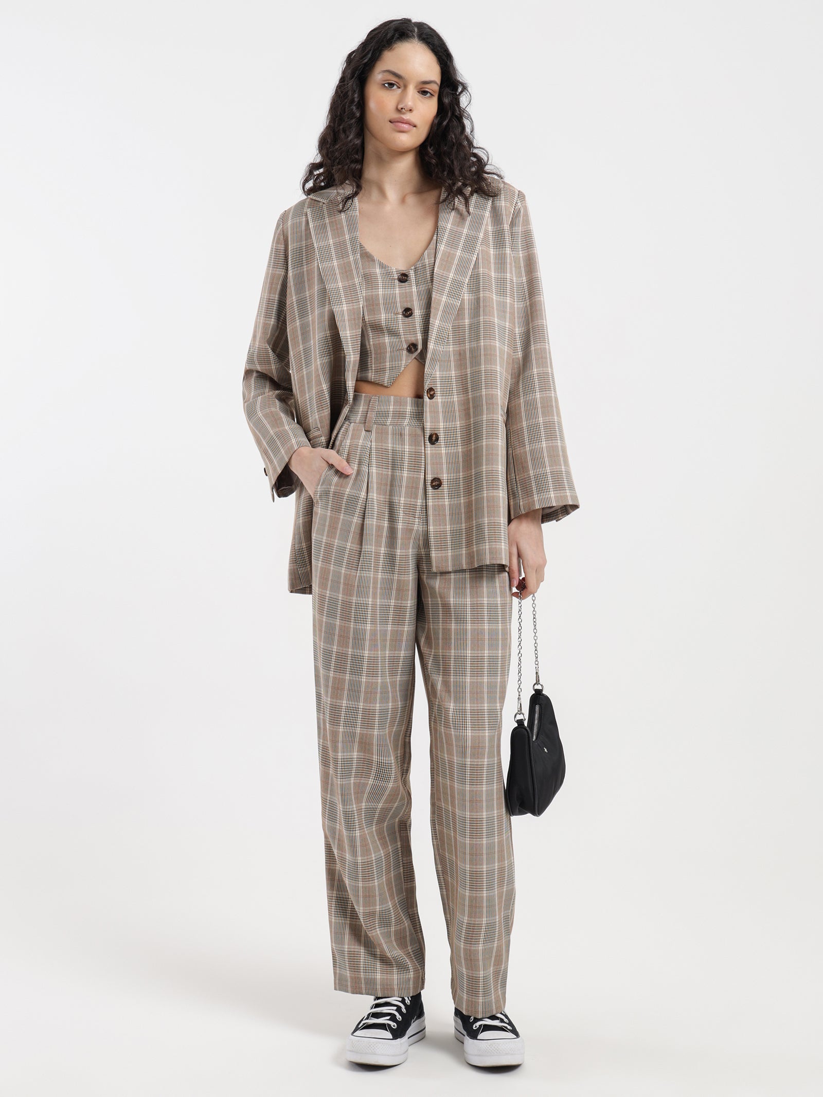 Kelly Tailored Pants in Clay Check
